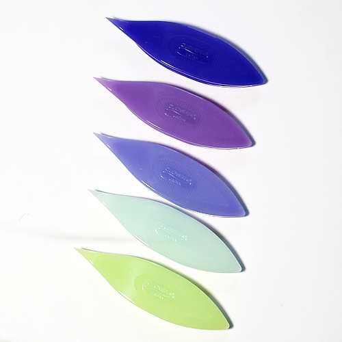 5 Big Clover tatting shuttles with point, 8cm, pastel Tatting