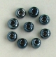 9 Perles en verre noir 4mm