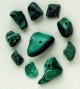 10 pierres semi-précieuses Malachite vert