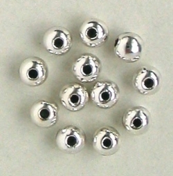 12 glass beads silvery 3mm