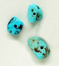 3 semi-precious stones Howlit turquois