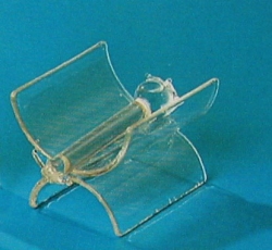 Jesus and crib in glass